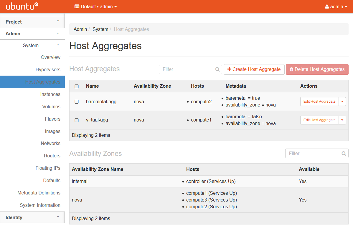OpenStack Host Aggregates