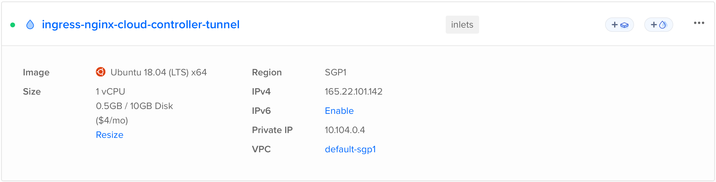 Exit Server Provisioned by inlets-operator