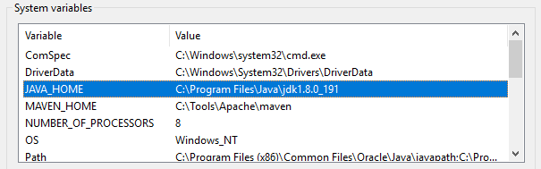 Java Home Environment Variable